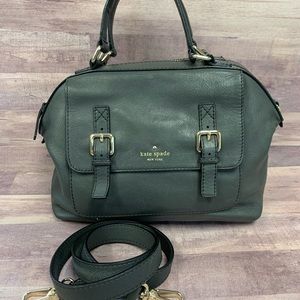 Kate Spade, Grey Leather Handbag w/Shoulder Strap.